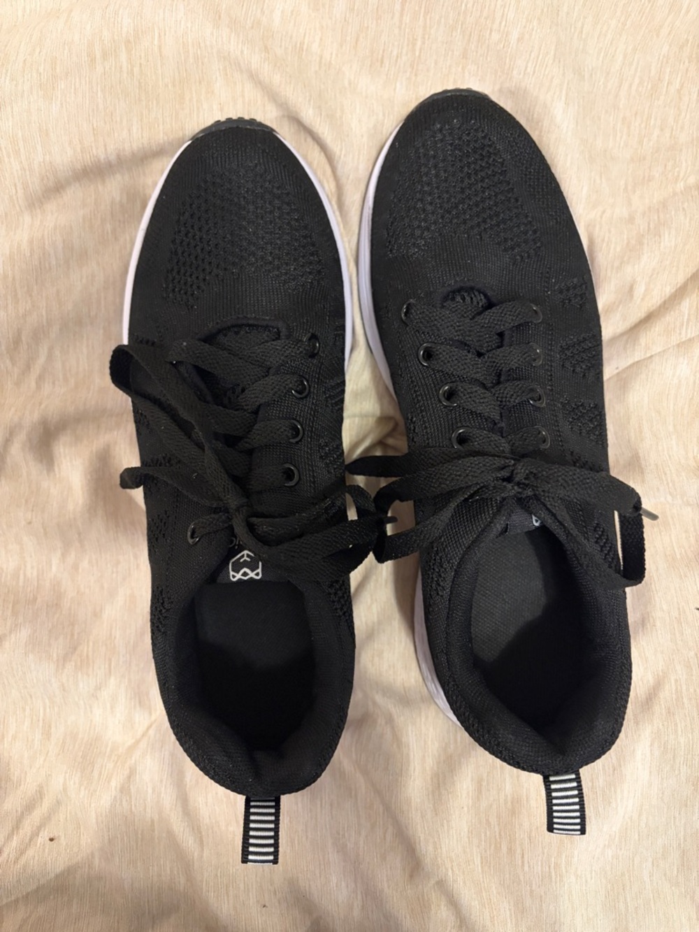 Black Knit Lace-Up Sneakers